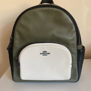 Coach Court Backpack In Colorblock Green/White